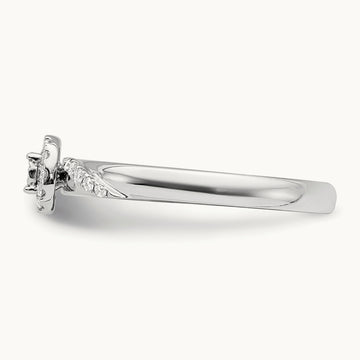 Complete Diamond Trio Engagement Ring, 14K White Gold