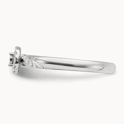 Complete Diamond Trio Engagement Ring, 14K White Gold