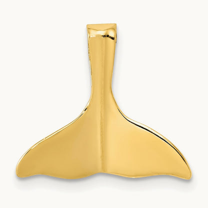 3-D Polished Whale Tail Slide, 14K