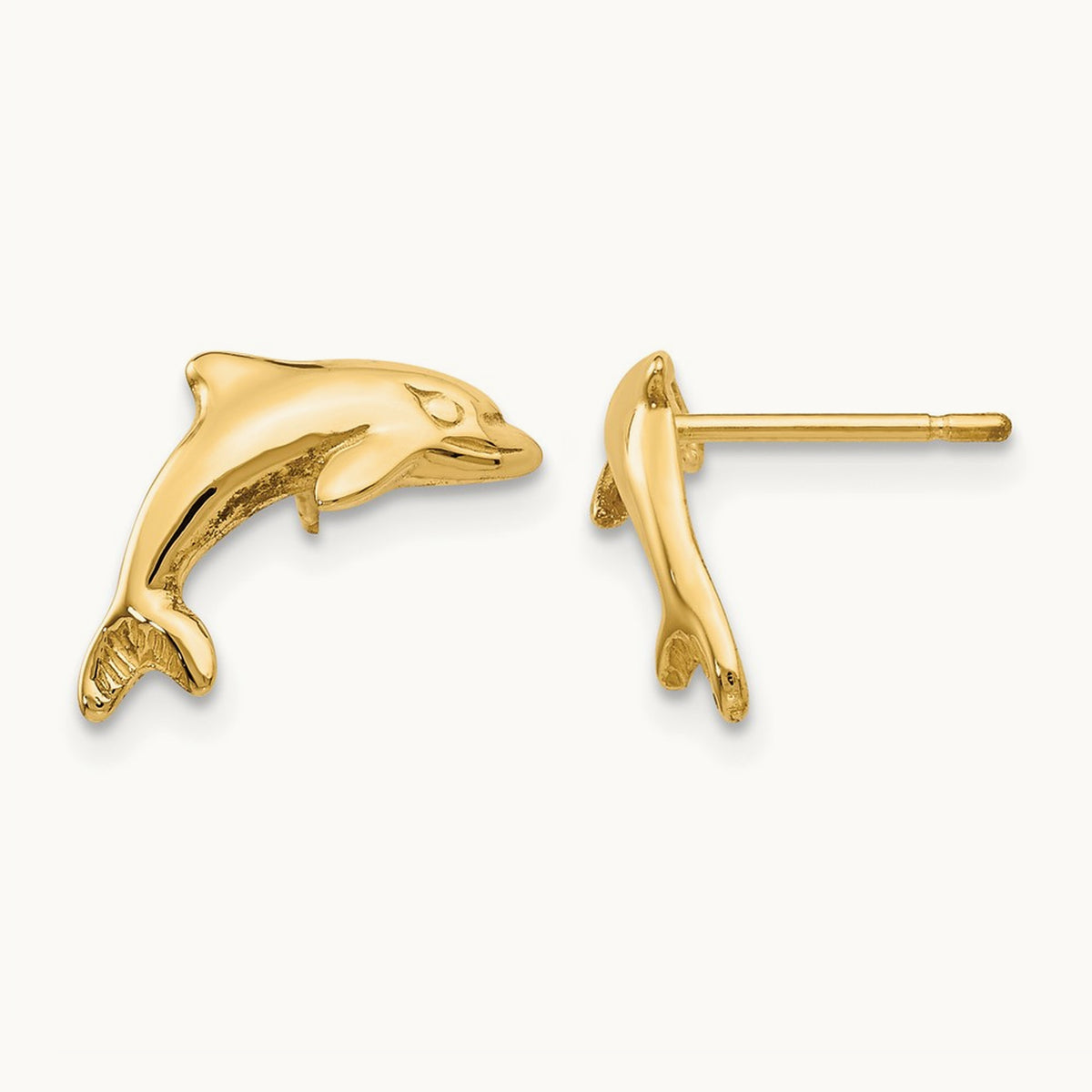 Dolphin Earrings, 14K