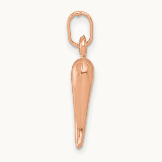 Hollow Italian Horn Charm — 14K Rose Gold