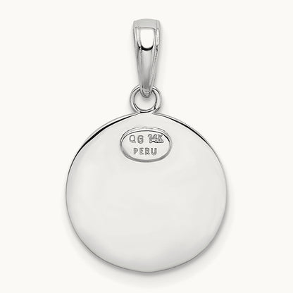 Saint Christopher Medal Charm, 15mm wide in 14K White Gold