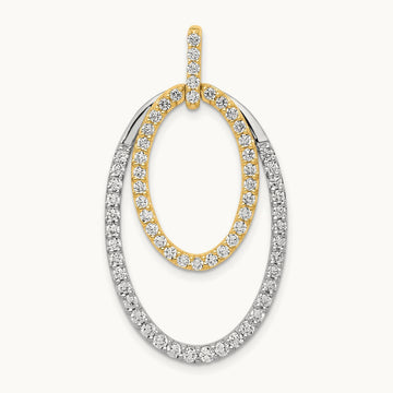 1ct. Diamond Double Oval Pendant, 14K Two-tone