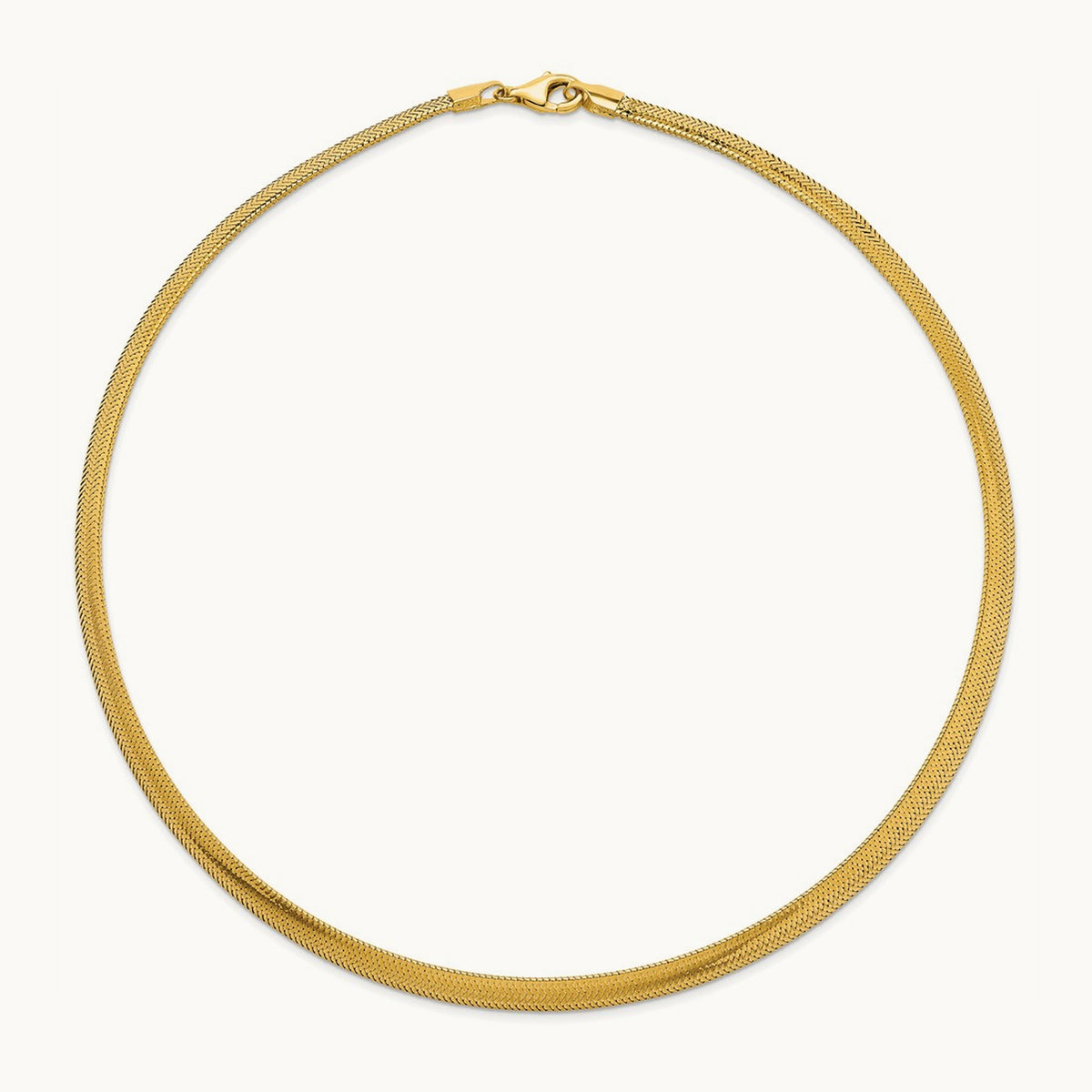 Polished Mesh 17in Necklace, 14K