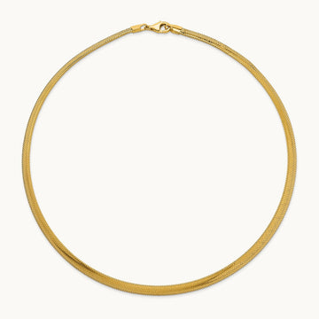 Polished Mesh 17in Necklace, 14K