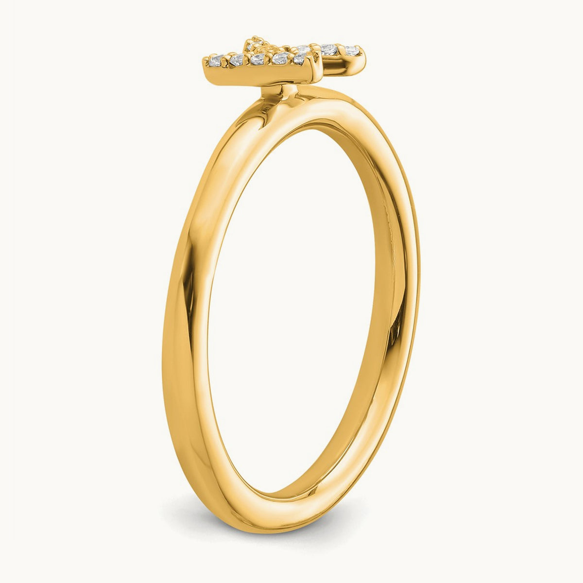Stackable Diamond Ring — 14K Yellow Gold, K