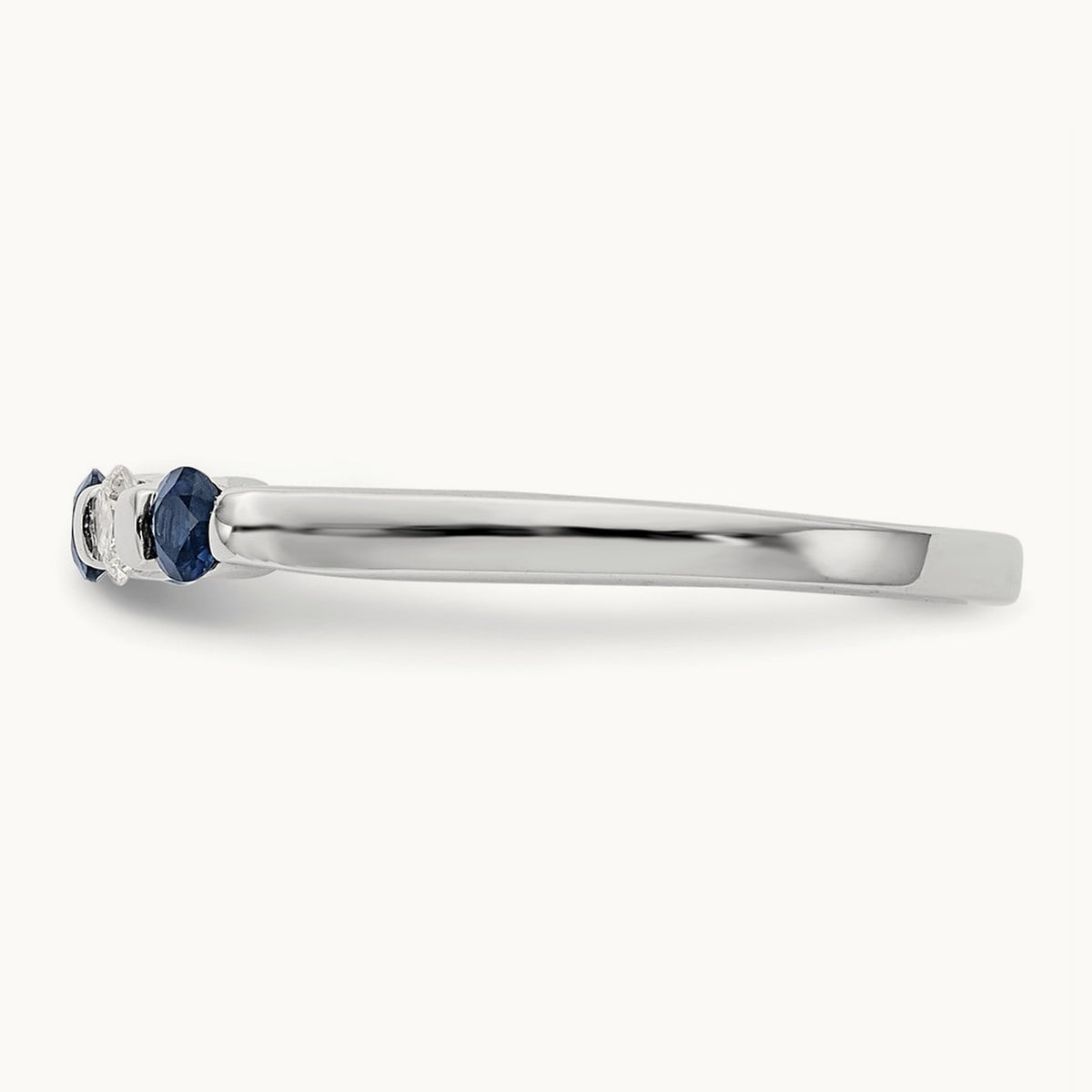 Diamond w/Sapphire Band, 14K White Gold