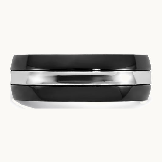 Chisel Cobalt Polished Black IP-plated 8mm Band