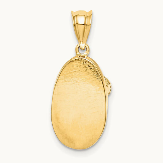 Polished 3D Baby Shoe Pendant, 14K