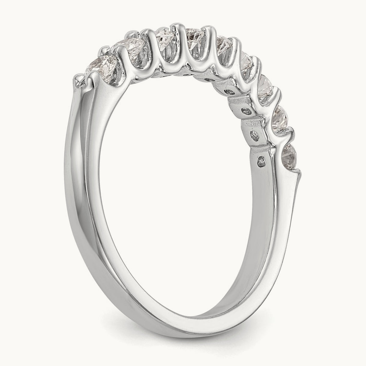 9-Stone Diamond Band, 14K White Gold