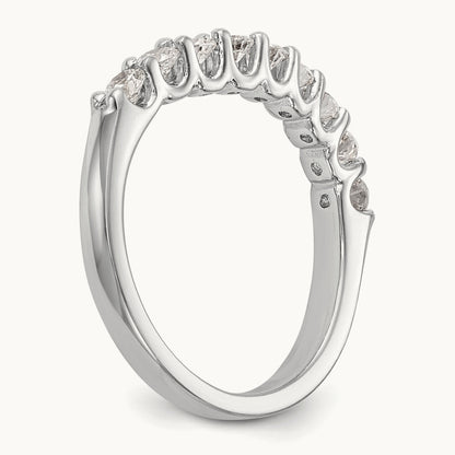 9-Stone Diamond Band, 14K White Gold