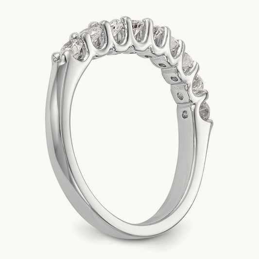 9-Stone Diamond Band, 14K White Gold