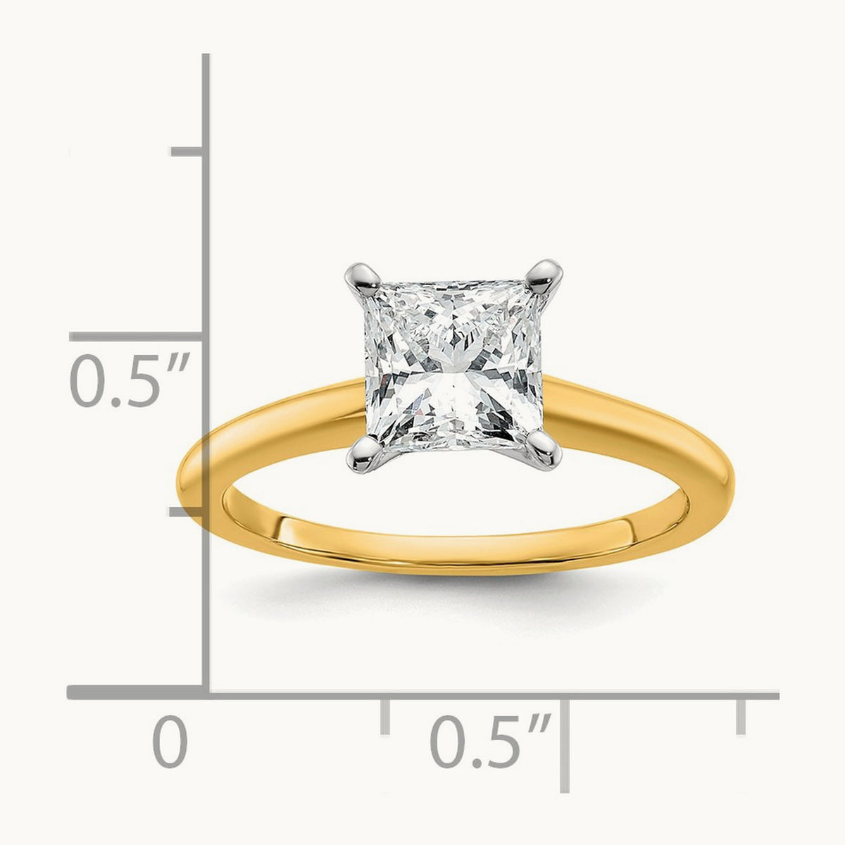 Princess 8X Ring, 1.50 ct tw Lab-Grown Diamond — 14K Two-Tone