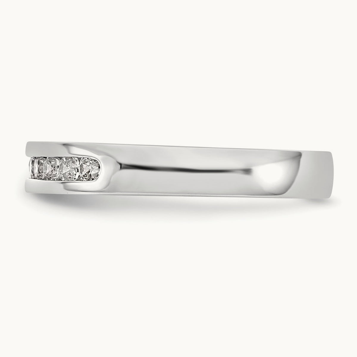 9-Stone Diamond Channel Band, 14K White Gold