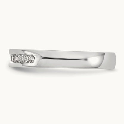 9-Stone Diamond Channel Band, 14K White Gold