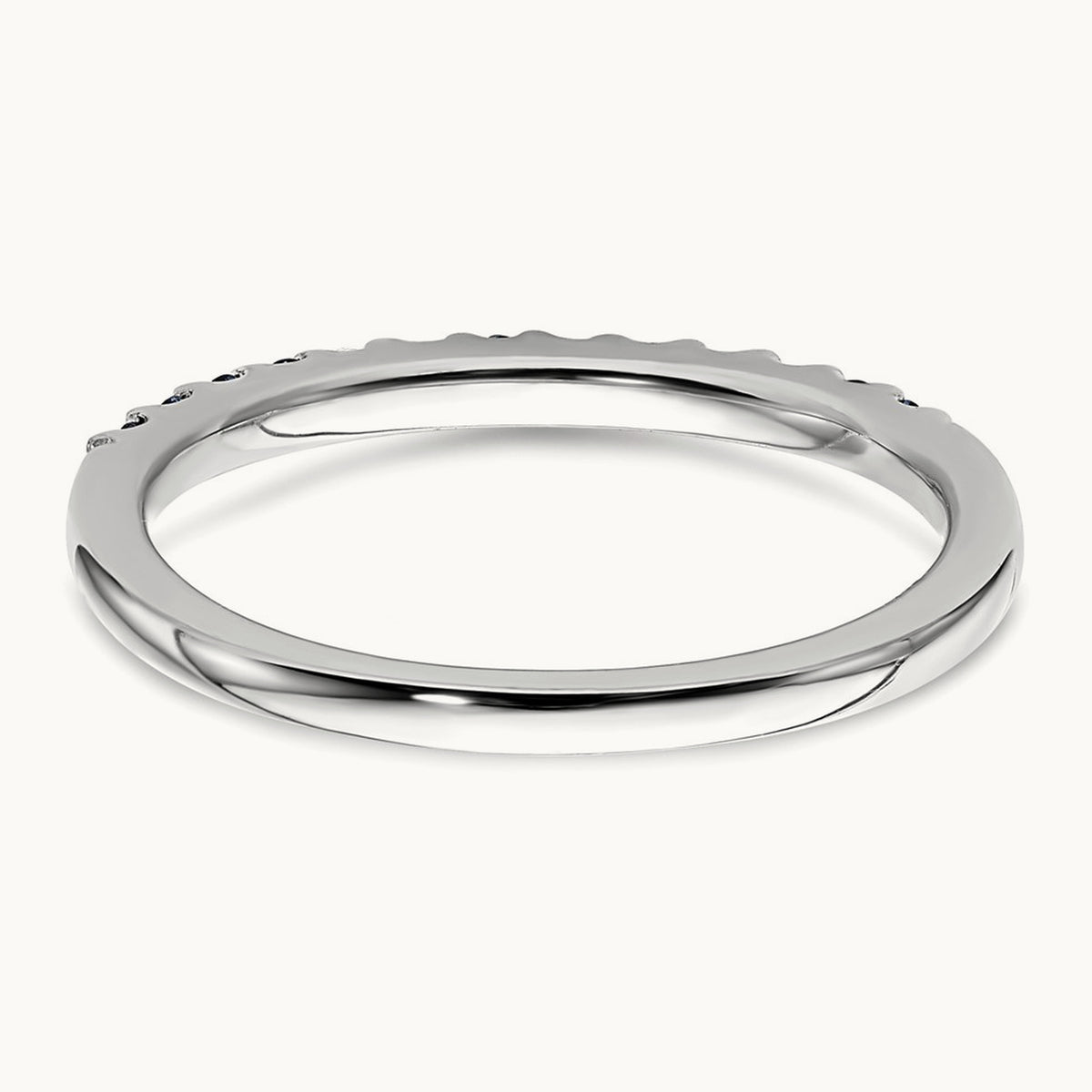Diamond and Sapphire Band, 14K White Gold