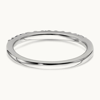 Diamond and Sapphire Band, 14K White Gold