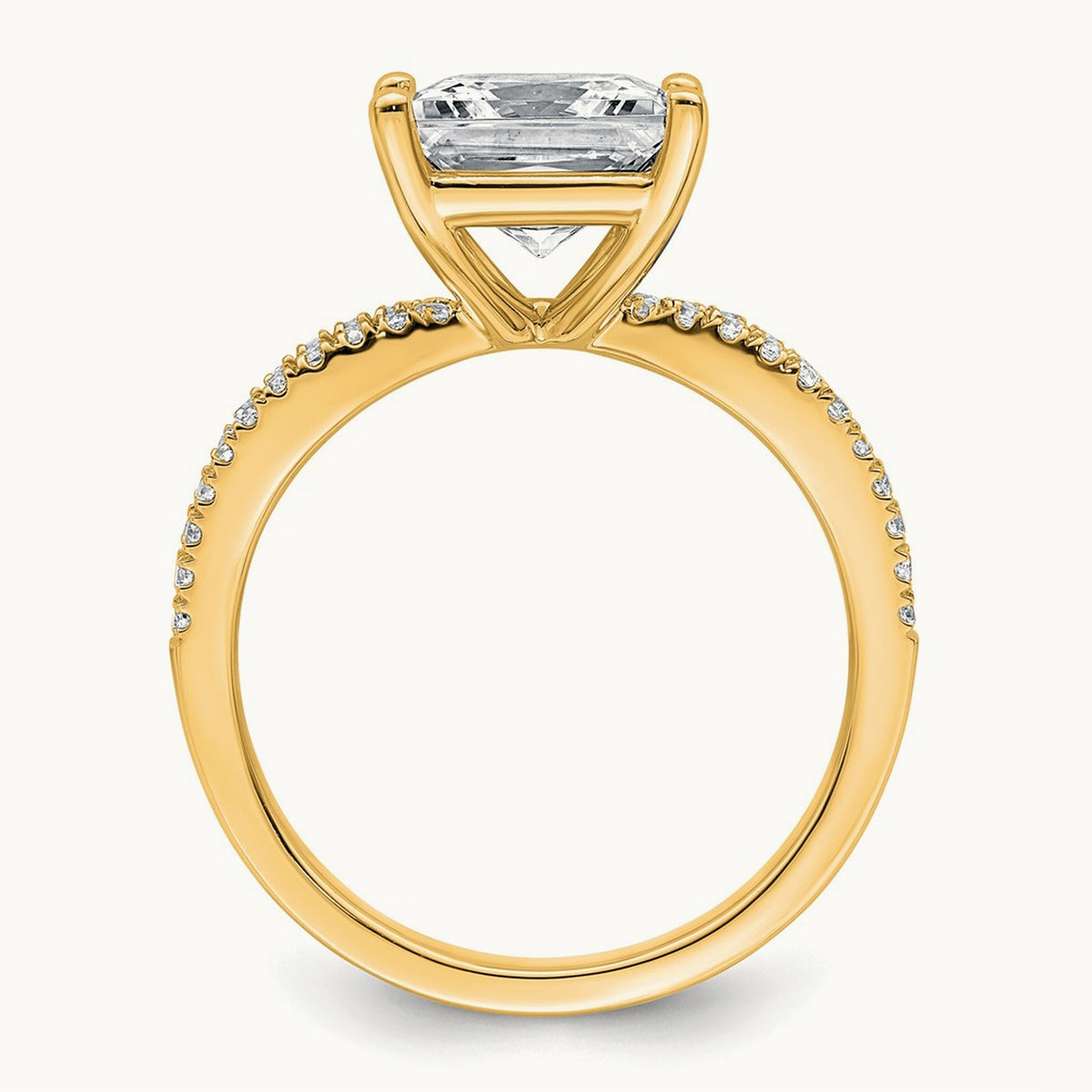 Princess Engagement Ring, 1.25-2.75 ct tw Lab-Grown Diamond — 2 3/4 ct, 14K Yellow Gold