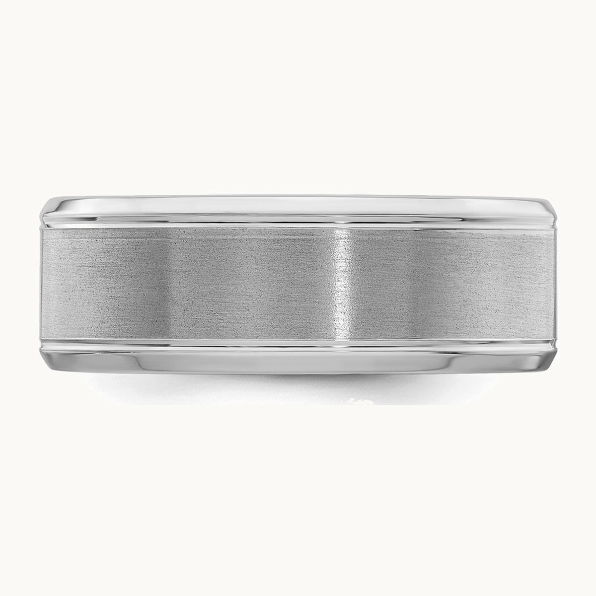 Sterling Silver Rhodium-plated 8mm Brushed Fancy Band