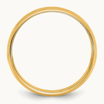 Lightweight Milgrain Half Round Band, 8mm, 10K Yellow Gold