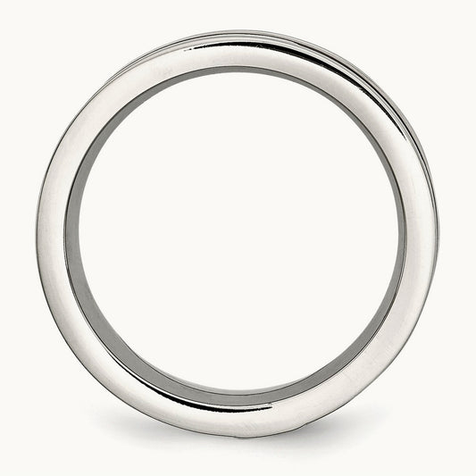 Brushed/Polished Brown IP-plated Diamond Band — photo set