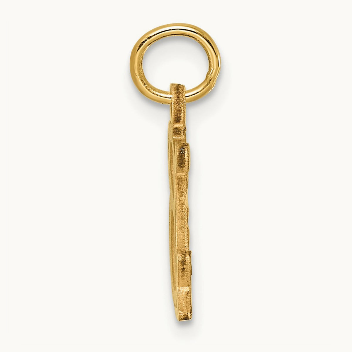Diamond-cut Initial Charm — 14K Yellow Gold, B