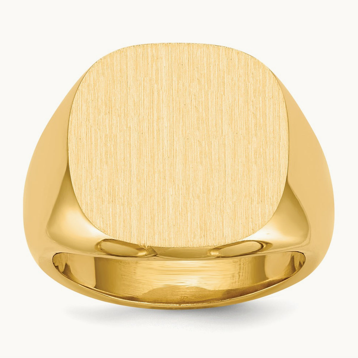 17.0x17. Closed Back Mens Signet Ring, 0mm, 14K