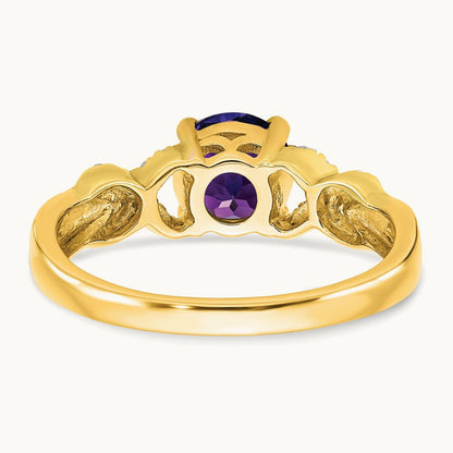 Amethyst and Diamond Ring, 14K Two-tone