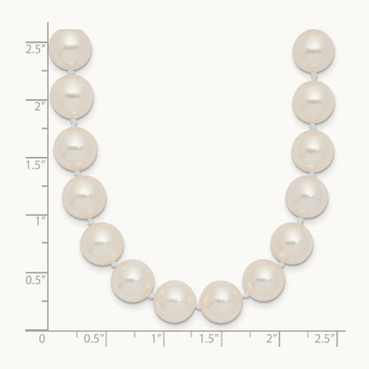 9- White Rnd Akoya Saltwater Cultured Pearl Necklace, 10mm, 14K