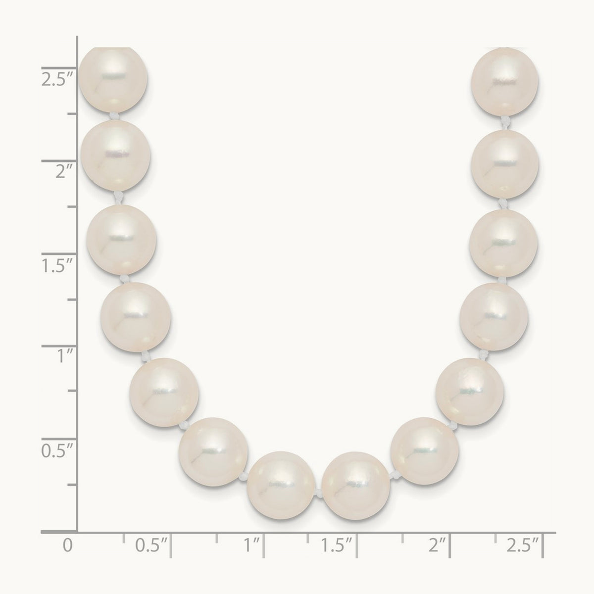 9- White Rnd Akoya Saltwater Cultured Pearl Necklace, 10mm, 14K