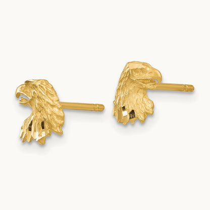 Diamond-cut Eagle Earrings, 14K