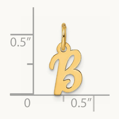 Small Script Letter B Initial Charm, 14K