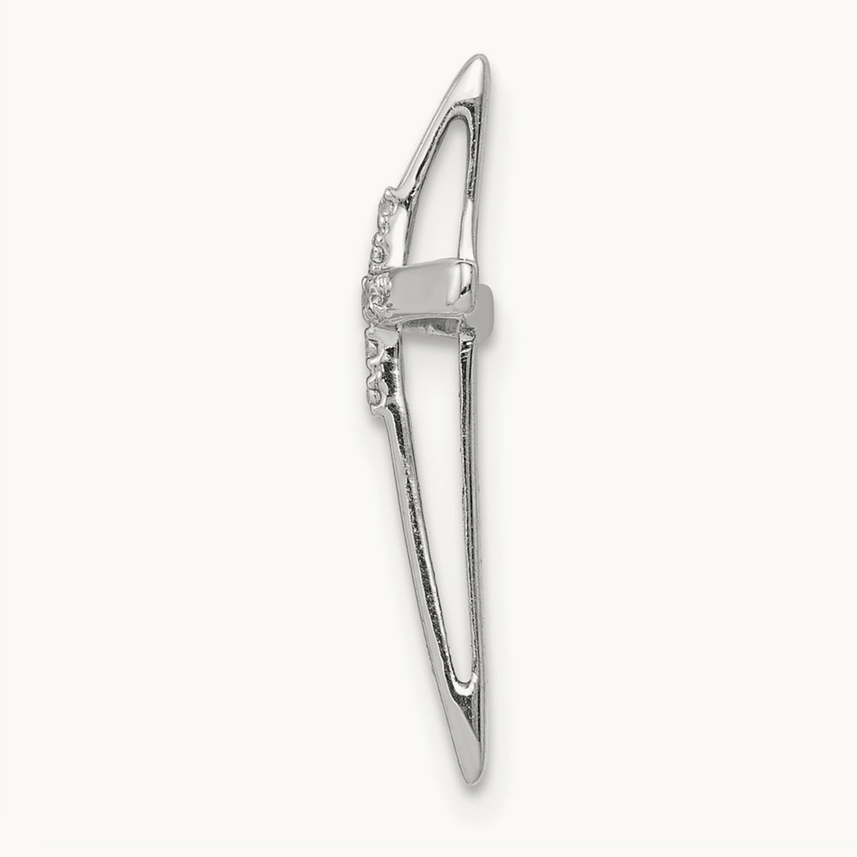 Diamond Cross Chain Slide — 14K White Gold