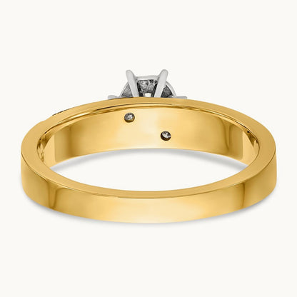 AA Quality Trio Complete Engagement Ring, 14K