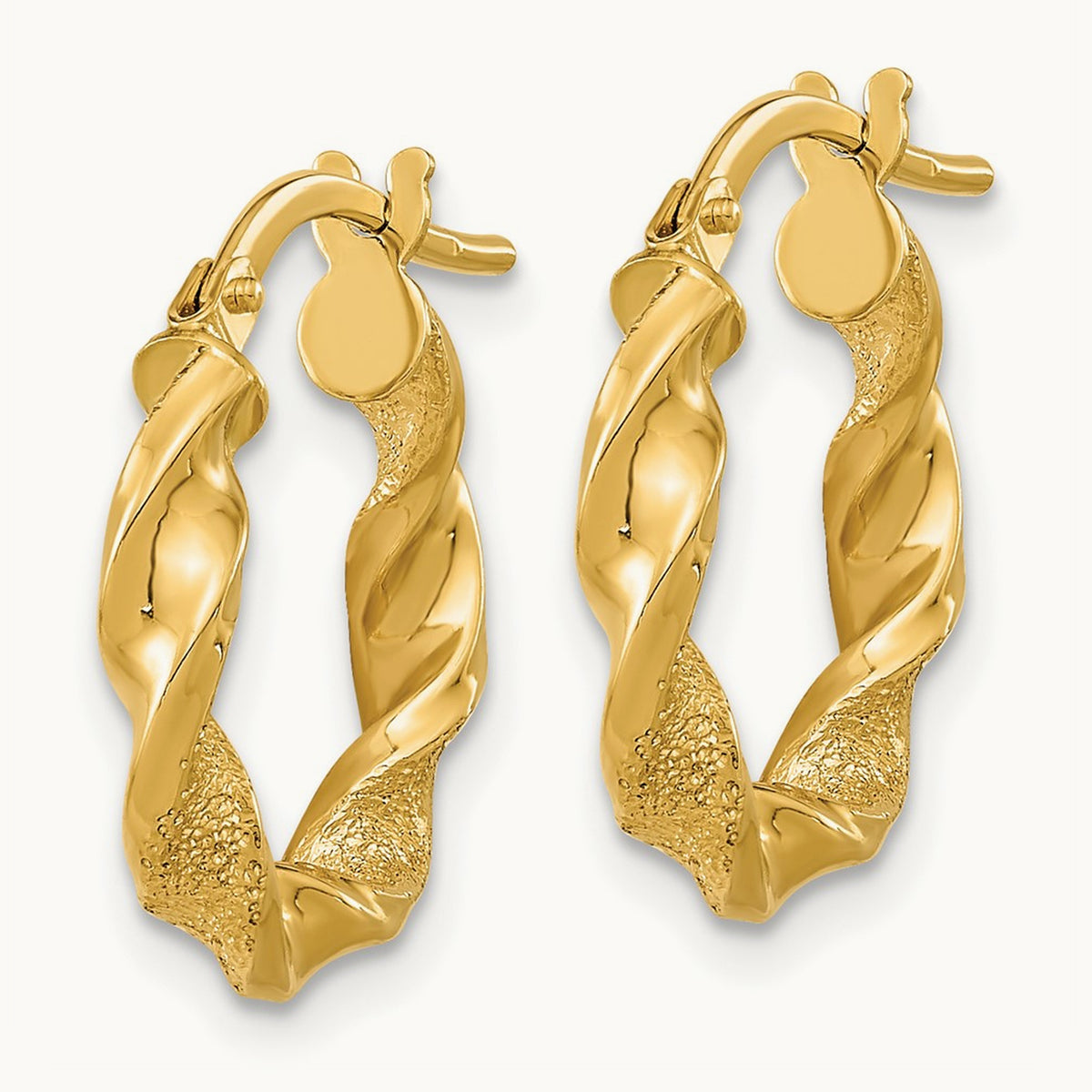 Polished and Textured Twisted Hoop Earrings — photo set