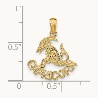 CAPRICORN Zodiac Charm — 14K Yellow Gold