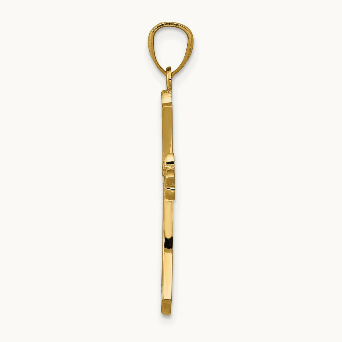 Fleur de Lis Cross Pendant, 14K