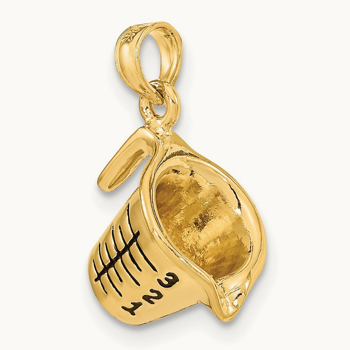 w/ Enamel 3-D Measuring Cup Charm, 14K