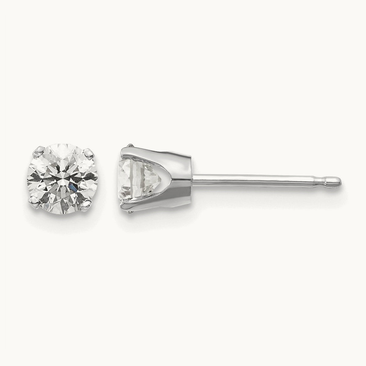 Diamond Stud Push-on Post Earrings — 0.70 ct tw