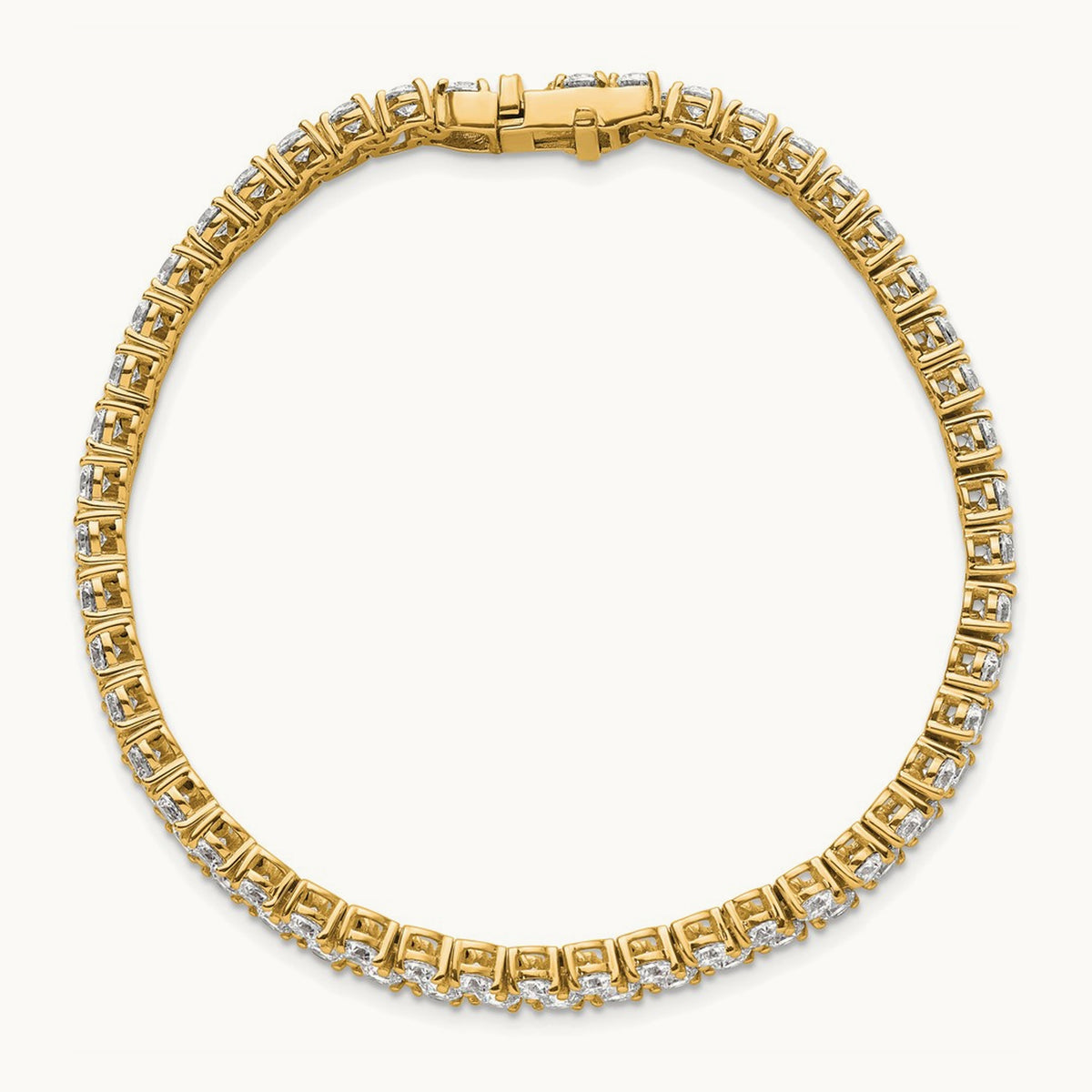Round 2 Row Tennis Bracelet — 14K Yellow Gold