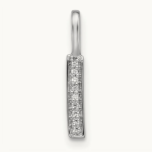 Diamond Letter I Initial Pendant, 14K White Gold
