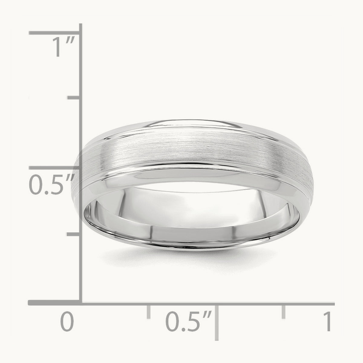 Light Comfort Fit Brush Satin Fancy Band, 14K White Gold