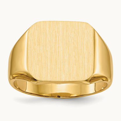 x14.0mm Closed Back Mens Signet Ring, 13.0mm, 14K