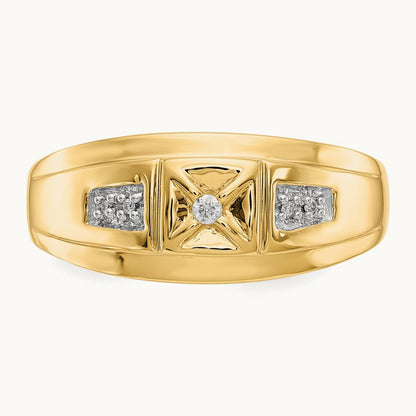 Diamond Mens Ring, 14K with Rhodium