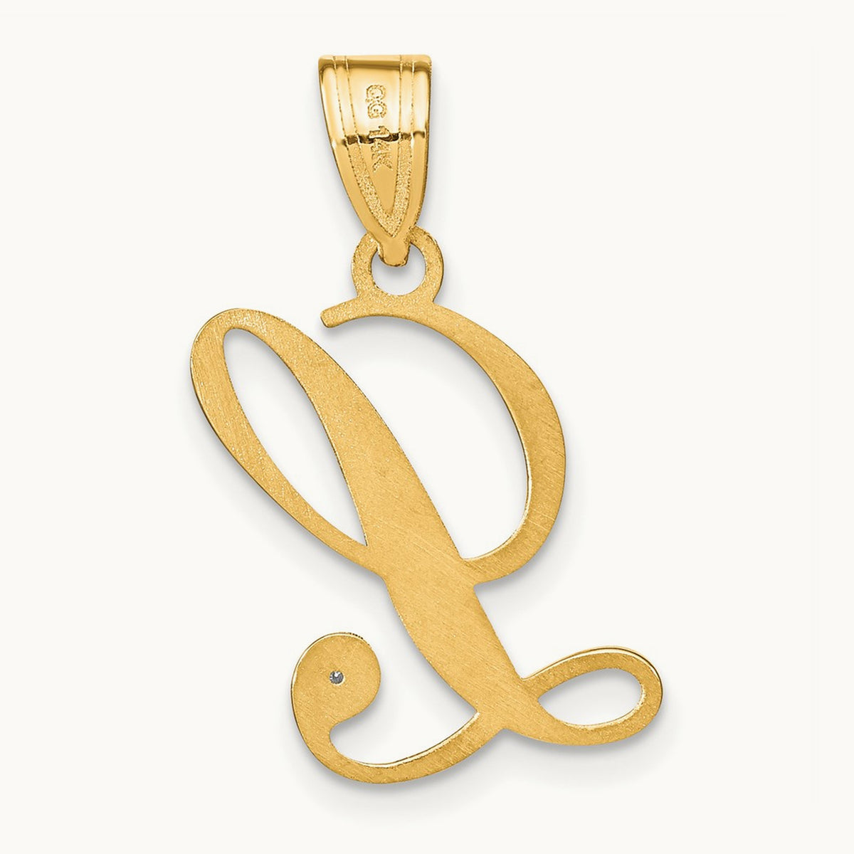 Script Initial Pendant with Diamond — L