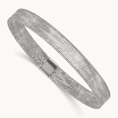Polished Stretch Bangle — 14K Two-Tone Gold