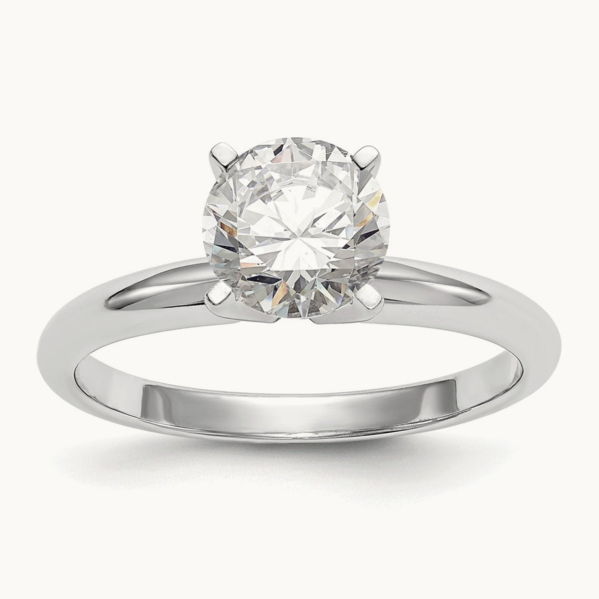 1/4ct. Lightweight 4-Prong Solitaire Ring Mounting, 14K White Gold