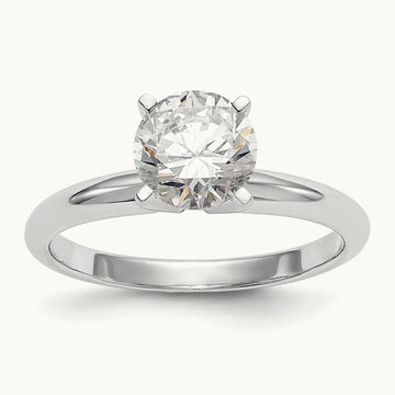 1/8ct. Lightweight 4-Prong Solitaire Ring Mounting, 14K White Gold