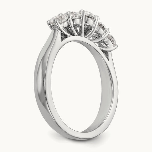 5-Stone Diamond Semi-Mount Band, 14K White Gold
