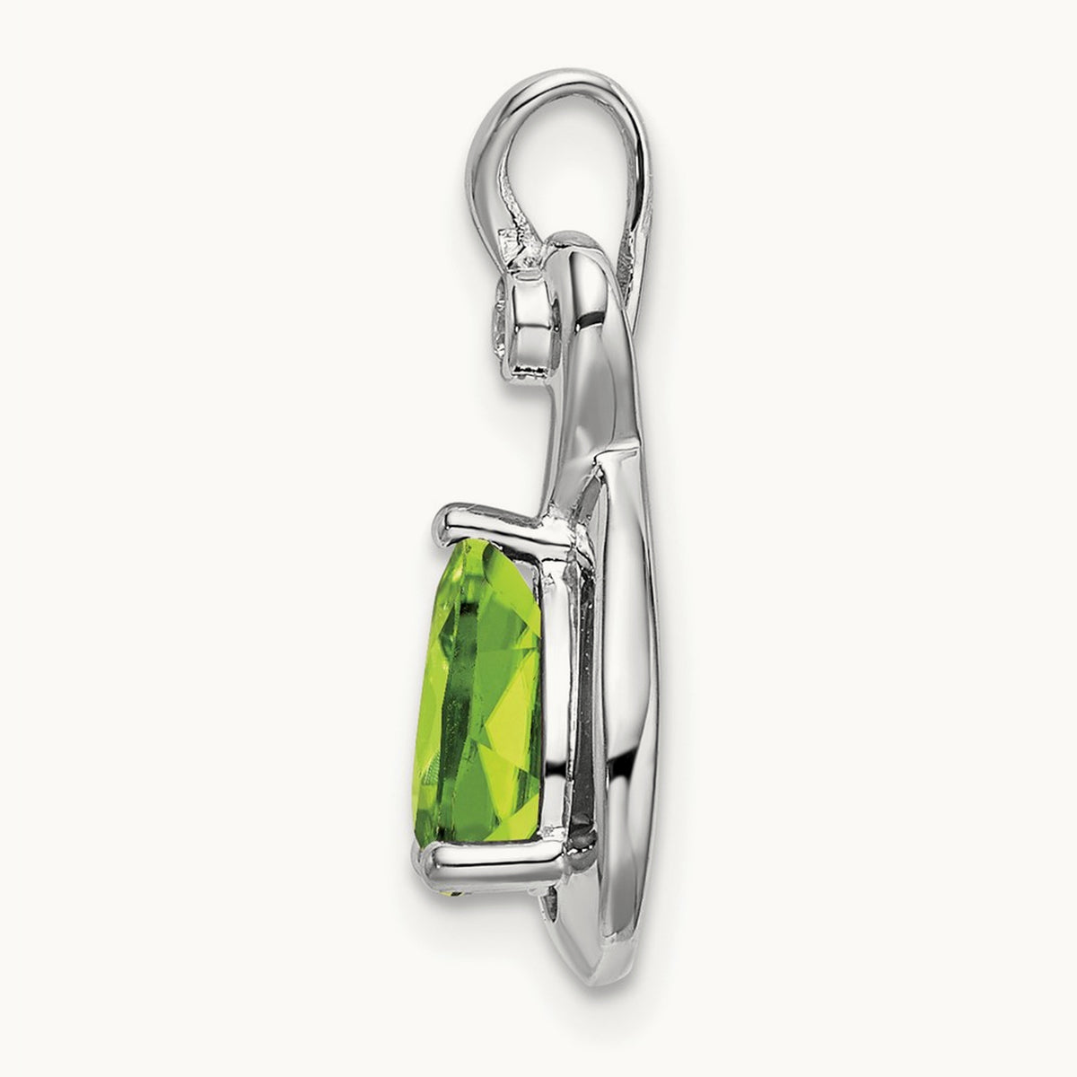 Pear Peridot and Diamond Pendant